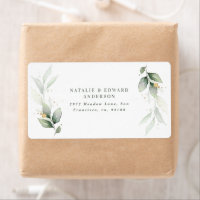Watercolor foliage, metallic gold etherial modern