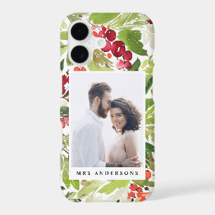 Watercolor foliage photo winter phone case