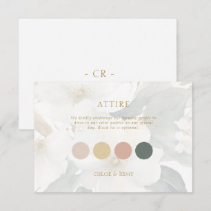Watercolor Foliage Wedding Pastel Attire Card
