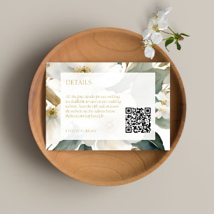 Watercolor Foliage Wedding QR Code Details  RSVP Card