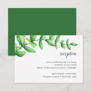 Watercolor Foliage Wedding Reception Card