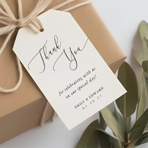 Watercolor Foliage Wedding Thank You Gift Tags