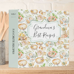 Watercolor Food Family Cooking Recipe Cookbook Binder