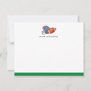 Watercolor Football and Helmet Green  Card