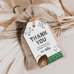 Watercolor Football Baby Shower Favour Tags