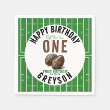 Watercolor Football First Year Down | 1st Birthday