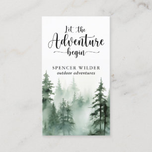 Watercolor Forest Adventure Nature Guide Business Card