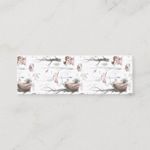 Watercolor Forest Animals Bookmark Mini Business Card