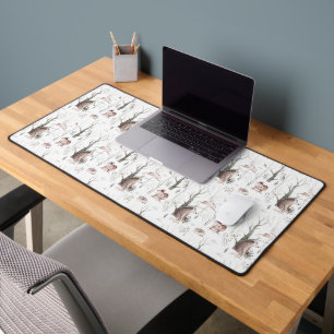 Watercolor Forest Animals Desk Mat