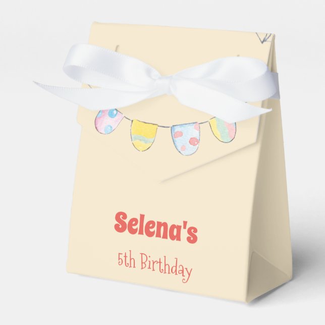 Watercolor forest animals kid birthday favor box (Front Side)