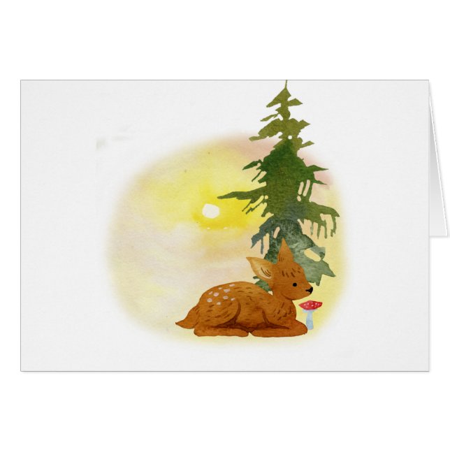 Watercolor Forest Fawn (Front Horizontal)