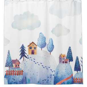 Watercolor Forest: Idyllic Landscape Illustration