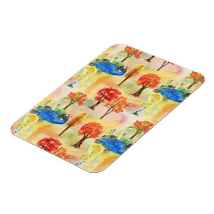 Watercolor forest magnet