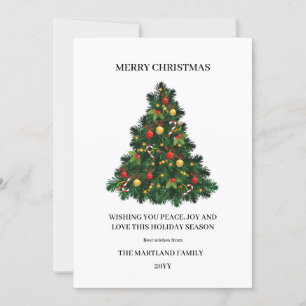 Watercolor forest Merry Christmas Holiday Card