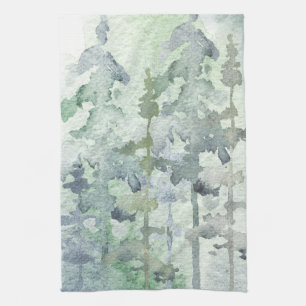 Watercolor forest, nature, wilderness, kitchen towel