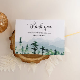 Watercolor Forest Outdoor Wedding Thank You