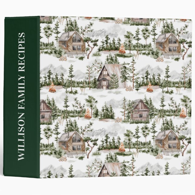 Watercolor Forest Pattern Binder (Front/Spine)
