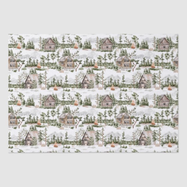 Watercolor Forest Pattern Tissue Paper (Front)