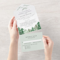 Watercolor Forest Wedding with Trees and Scenery