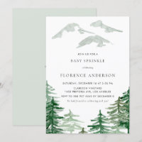 Watercolor Forest Winter Woodland Baby Sprinkle