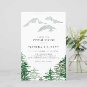 Watercolor Forest Woodland Couples Shower Invite
