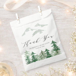 Watercolor Forest Woodland Graduation Thank You Favour Bag
