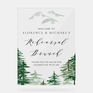 Watercolor Forest Woodland Rehearsal Brunch Acrylic Sign