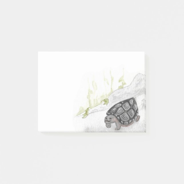 Watercolor Forest Woodland Turtle Post-it Notes (Front)