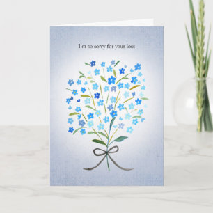 Watercolor Forget me not Customizable Sympathy Card