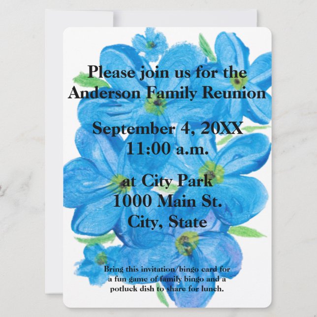 Watercolor Forget-Me-Not Flowers (Back)