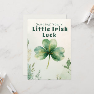 Watercolor Four Leaf Clover Greeting Card