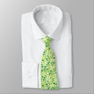 Watercolor Four-Leaf Clover Pattern in Green Tie
