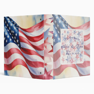 Watercolor Fourth Of July Wedding Paper Plates Binder