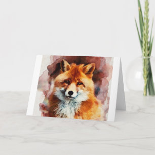 watercolor fox card