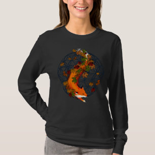 Watercolor Fox Flower Of Life Spirit Animal T-Shirt