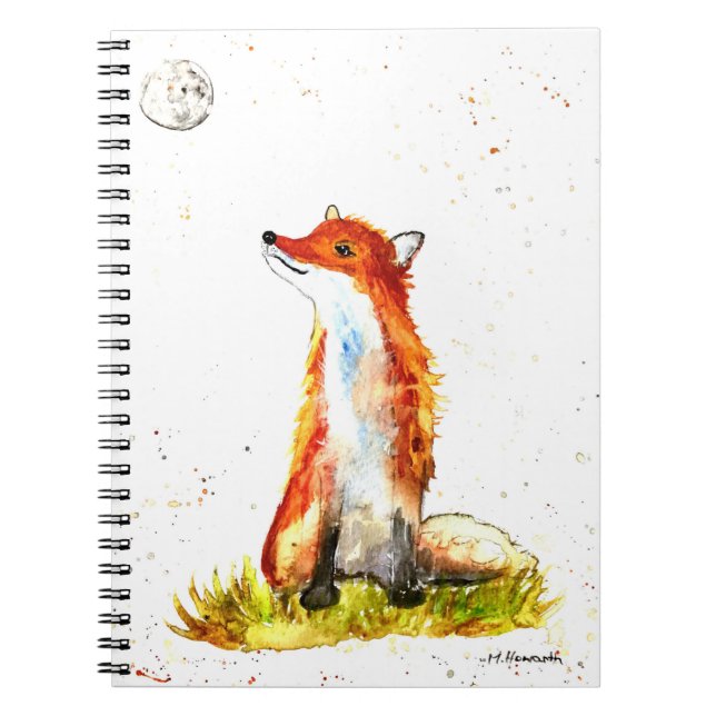 Watercolor fox forest woodland animals rustic baby notebook (Front)