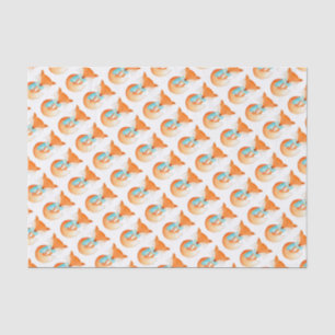 Watercolor fox in the snow christmas tissue paper