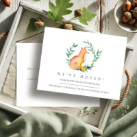 Watercolor Fox New Home Moving Announcement