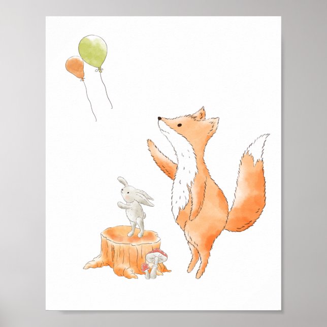 Watercolor Fox Poster (Front)