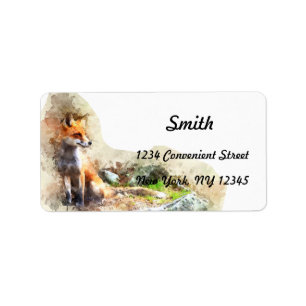 Watercolor Fox Return Address Label