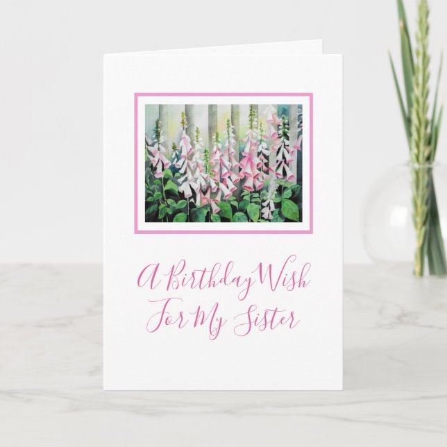 Watercolor Foxgloves Card (Front)