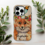 Watercolor Foxy Floral Friends Personalized Name iPhone 16 Pro Case<br><div class="desc">Watercolor Foxy Floral Friends Personalized Name iPhone 16 Pro Case features a trendy modern watercolor painting of a fox wearing a floral crown with a bird on her head. Personalize with your name below. Created by Evco Studio www.zazzle.com/store/evcostudio</div>
