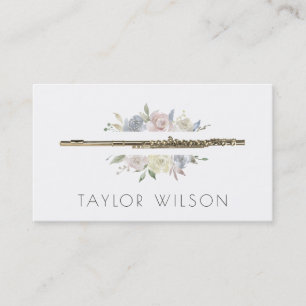 watercolor frame flute teacher business card
