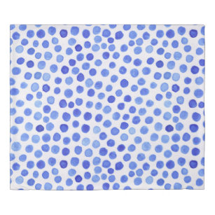 Watercolor Free Blue Polka Dots Duvet Cover