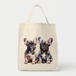 Watercolor French Bulldog cute puppies Tote Bag