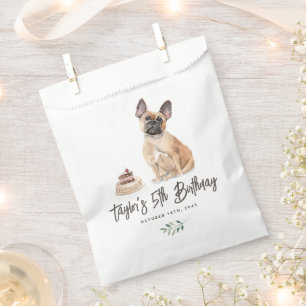 Watercolor French Bulldog Dog Birthday Party Favour Bag
