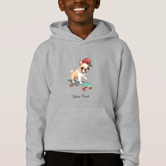 Watercolor French Bulldog Kids Pullover Sweat - sh (Devant)