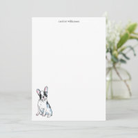 Watercolor French Bulldog Personalized Stationery