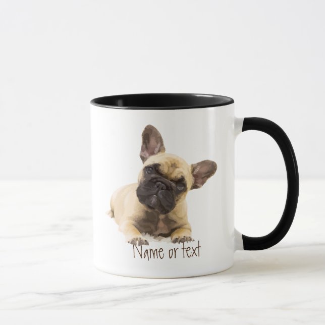 Watercolor French Bulldog  Pet Dog Custom  Mug (Right)