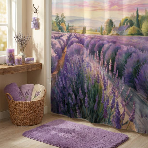 Watercolor French Country Lavender Fields